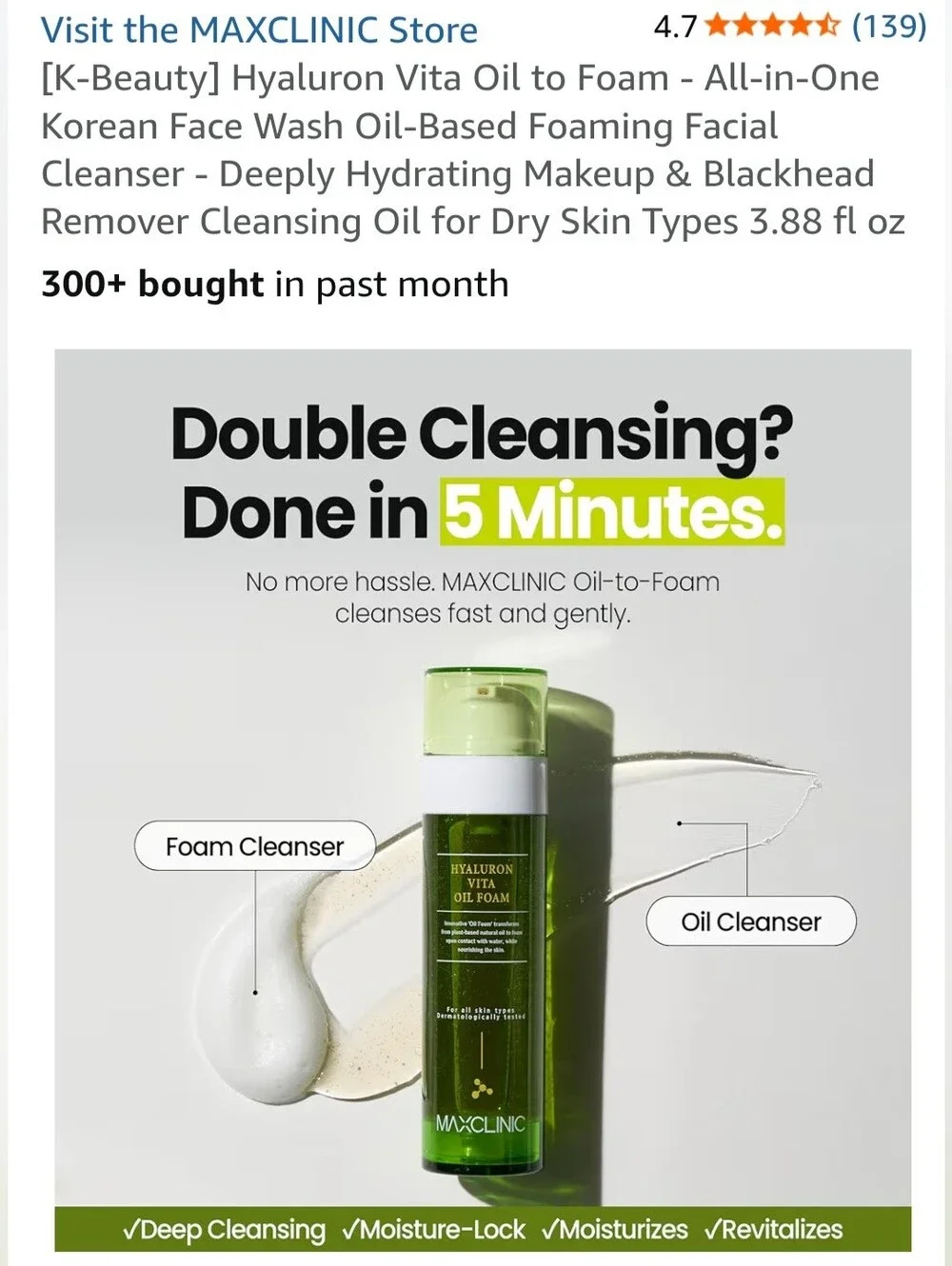MAXCLINIC Hyaluron Vita Oil Foam - Korean Skincare
